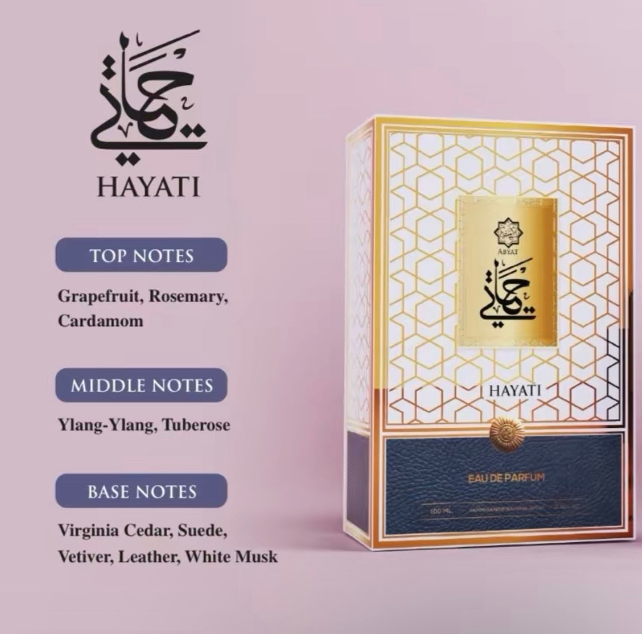 Hayati Eau De Parfum For Women By Abyat 100 Ml Long Lasting Romantic Scent Signature Fragrance