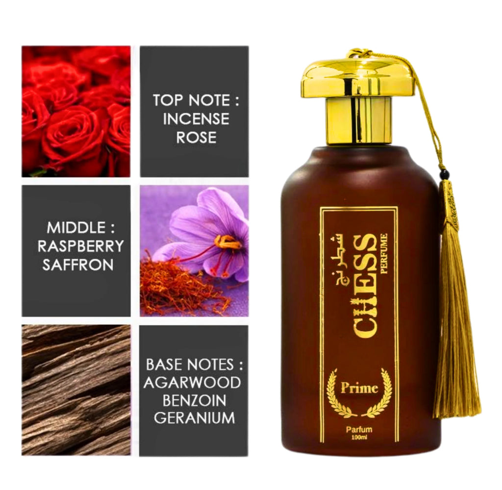 Chess Prime Eau De Parfum 100ml Intense Oriental Fragrance With Incense Saffron Rose Raspberry Woody Base