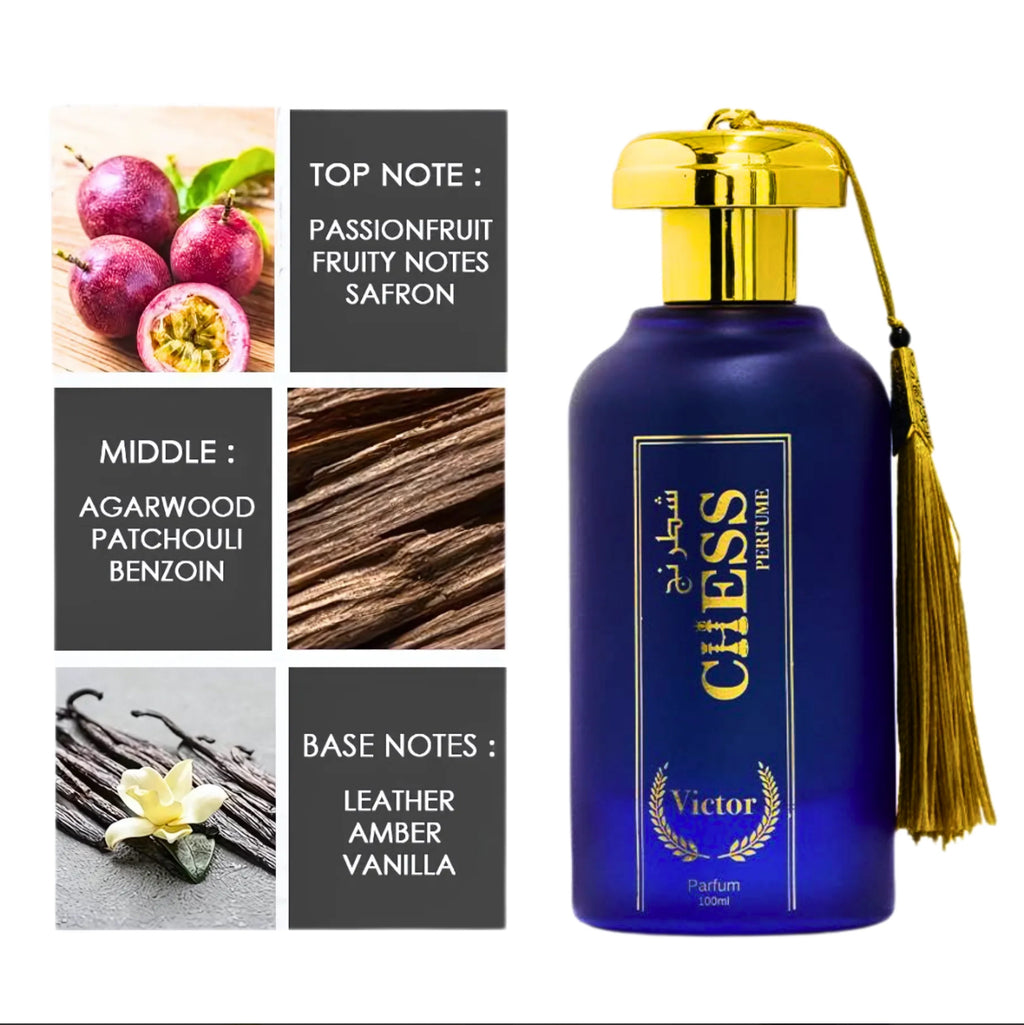 Chess Victor Eau De Parfum 100 Ml 3 4 Fl Oz Triumphant Bold Exotic Intense Passionfruit Saffron Oud Patchouli Benzoin