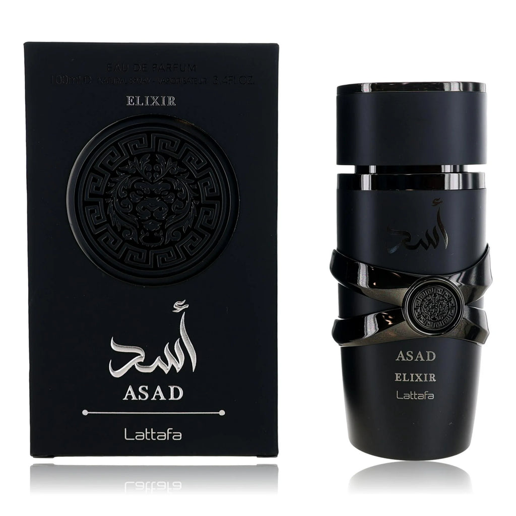 Asad Elixir by Lattafa EDP Spray 100ml Tobacco Forward Warm Spice Fragrance for Evening Wear